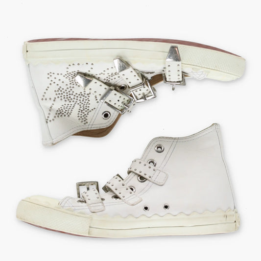 CHLOE 'Susanna' Silver Hardware Buckle High Top Spain Made Sneaker (38) - Vintage Sole Melbourne