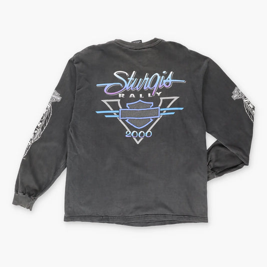 Vintage HARLEY DAVDISON 60th Anniversary USA Made Motorcycle Long Sleeve T-Shirt (L)