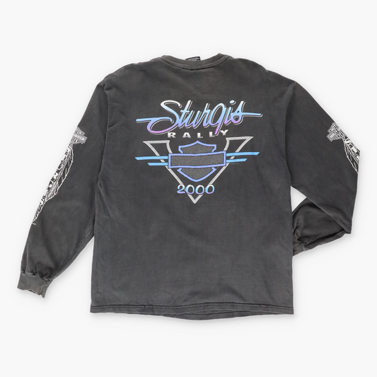 Vintage HARLEY DAVDISON 60th Anniversary USA Made Motorcycle Long Sleeve T-Shirt (L) Vintage Sole Melbourne