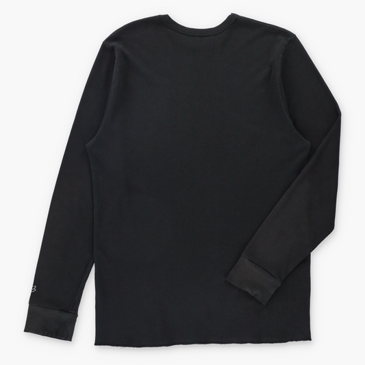 FOX Big Logo Graphic Black Waffle Knit Vintage Long Sleeve Thermal Tee (XL TALL) Vintage Sole Melbourne
