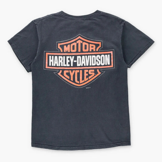 Vintage 1996 HARLEY DAVIDSON "Freewheelin' Sportster 1200 Custom" USA Made Black T-Shirt (M) Vintage Sole Melbourne