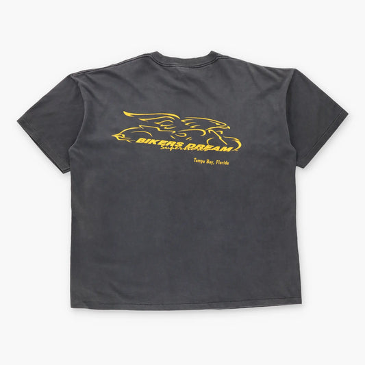 Vintage 1993 "Ultimate Ride" Tampa Bay American Biker Black Single Stitch Tee USA Made (XXL)