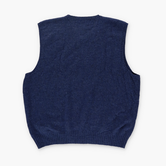 RALPH LAUREN POLO Navy Blue Wool Knit Sweater Vest (XL)