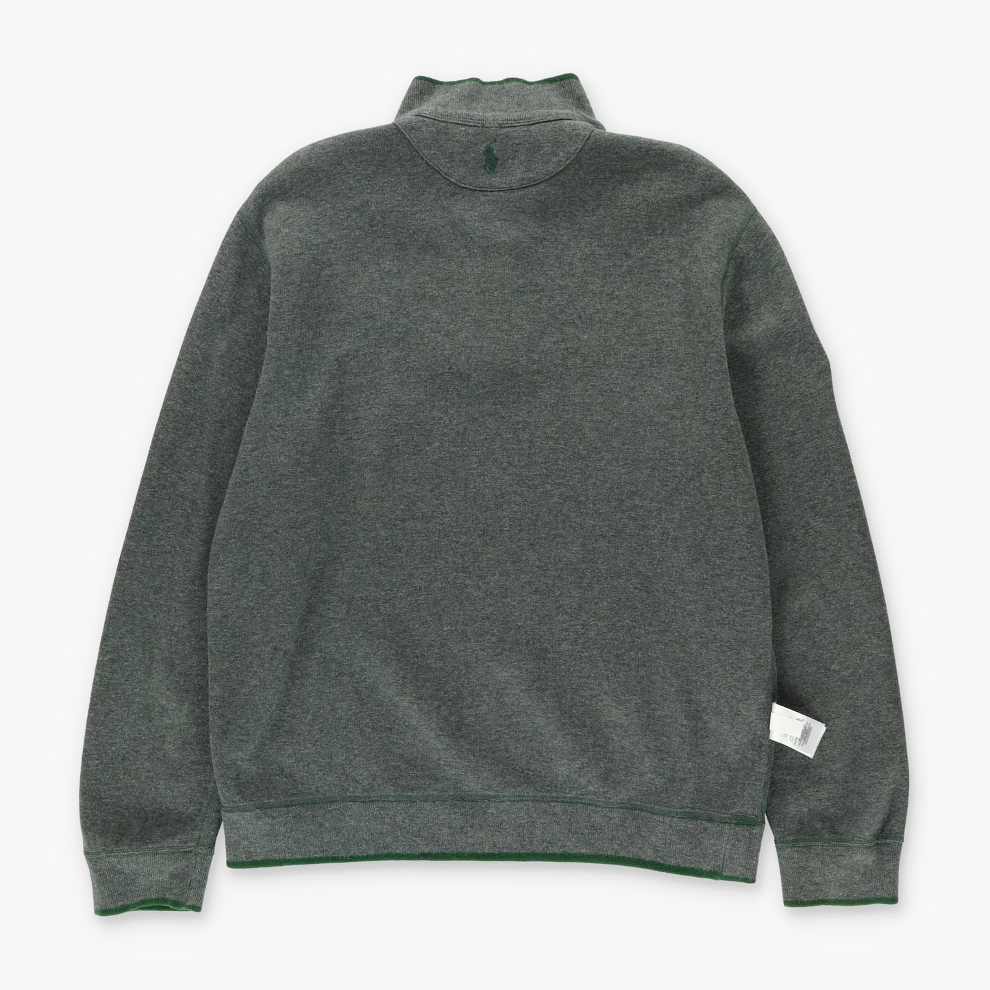 RALPH LAUREN POLO Green & Grey Reversable 1/4 Zip Knit Sweater (XL)