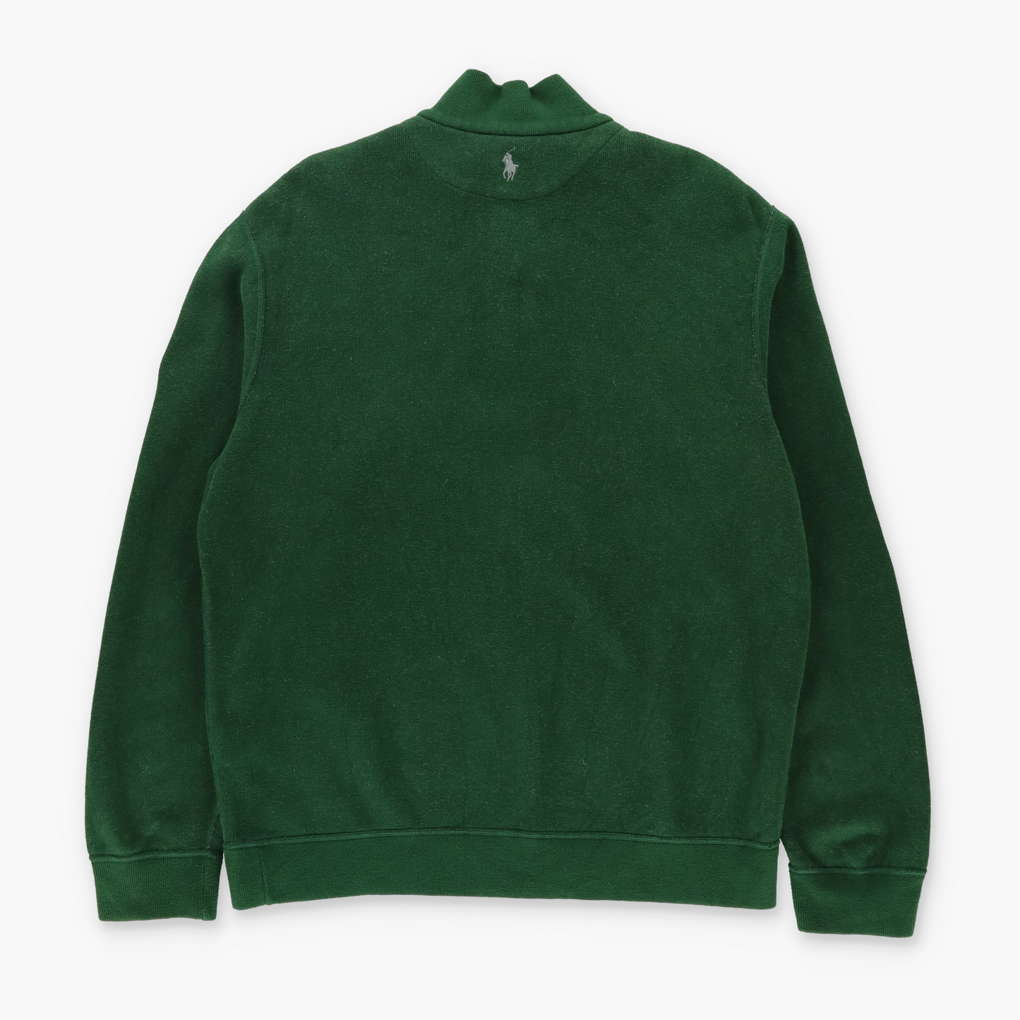 RALPH LAUREN POLO Green & Grey Reversable 1/4 Zip Knit Sweater (XL)
