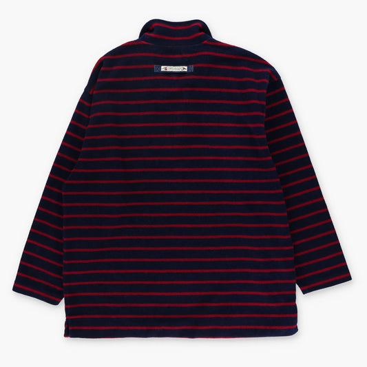 TOMMY HILFIGER Nautical Stripe 1/4 Zip Fleece Sweatshirt (L) Vintage Sole Melbourne