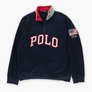 RALPH LAUREN POLO USA Flag Varsity Logo 1/4 Zip Fleece Sweatshirt (L)