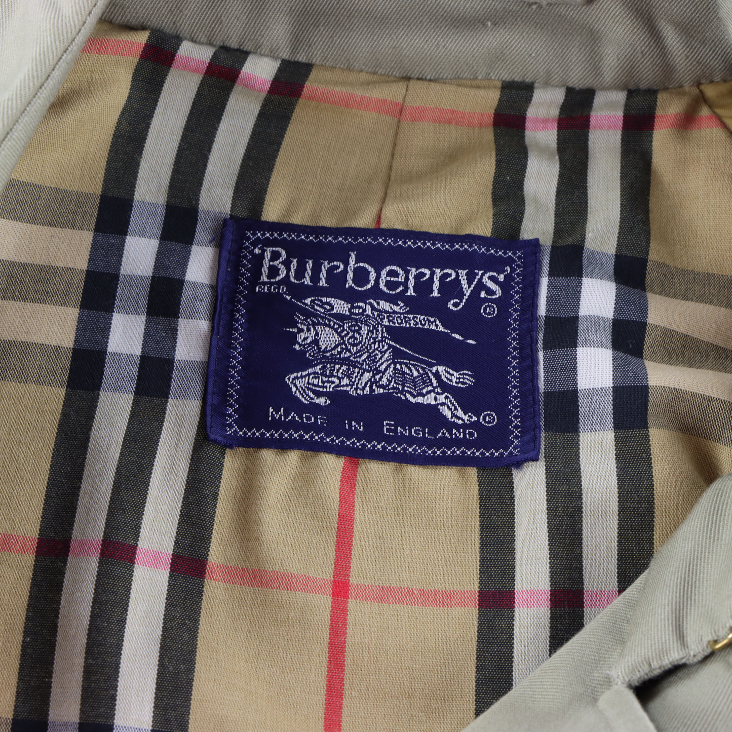 Vintage BURBERRY Khaki Beige Trench Coat England Made (48 REG)