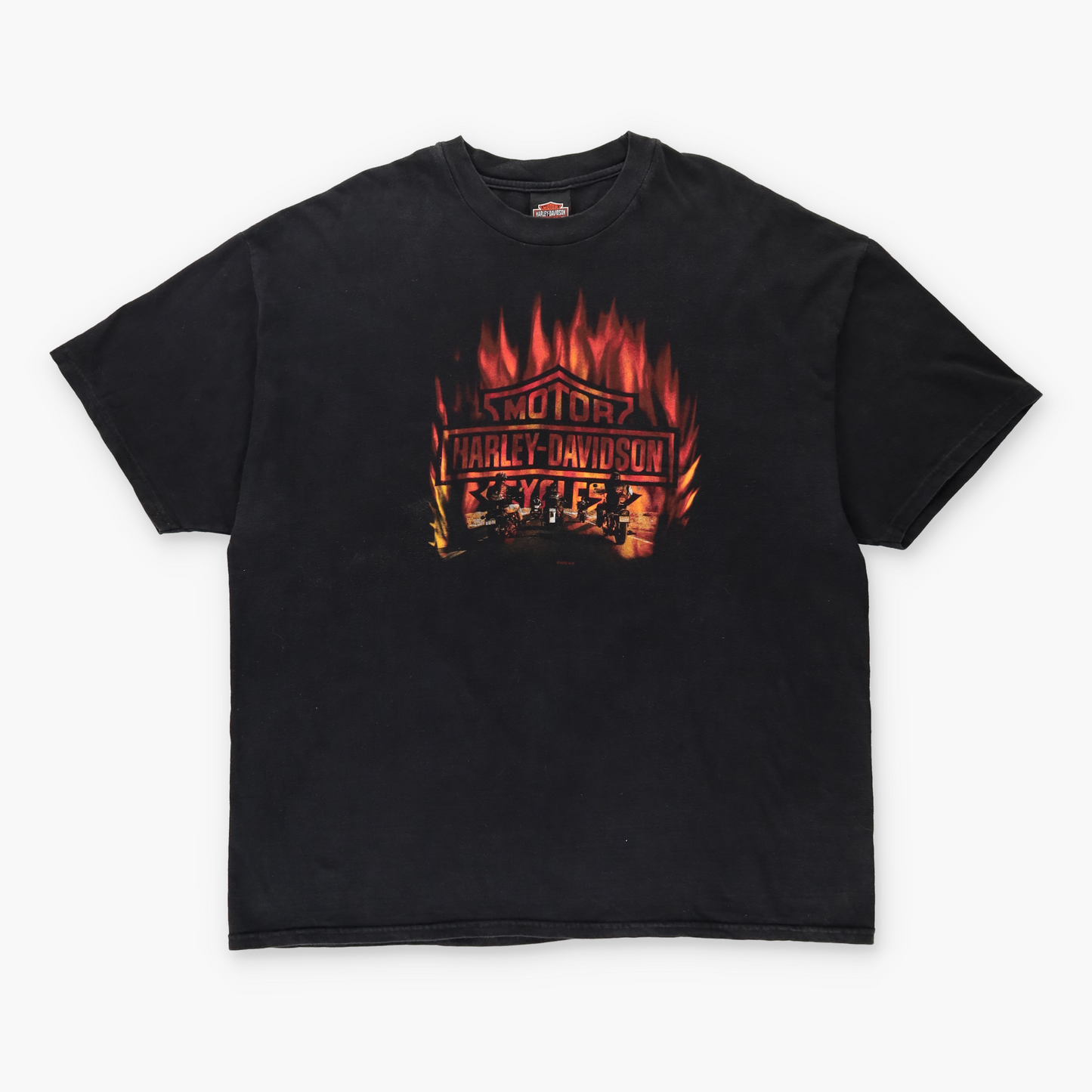Vintage HARLEY DAVIDSON Bikers & Flames San Diego Tee USA Made (XXL)
