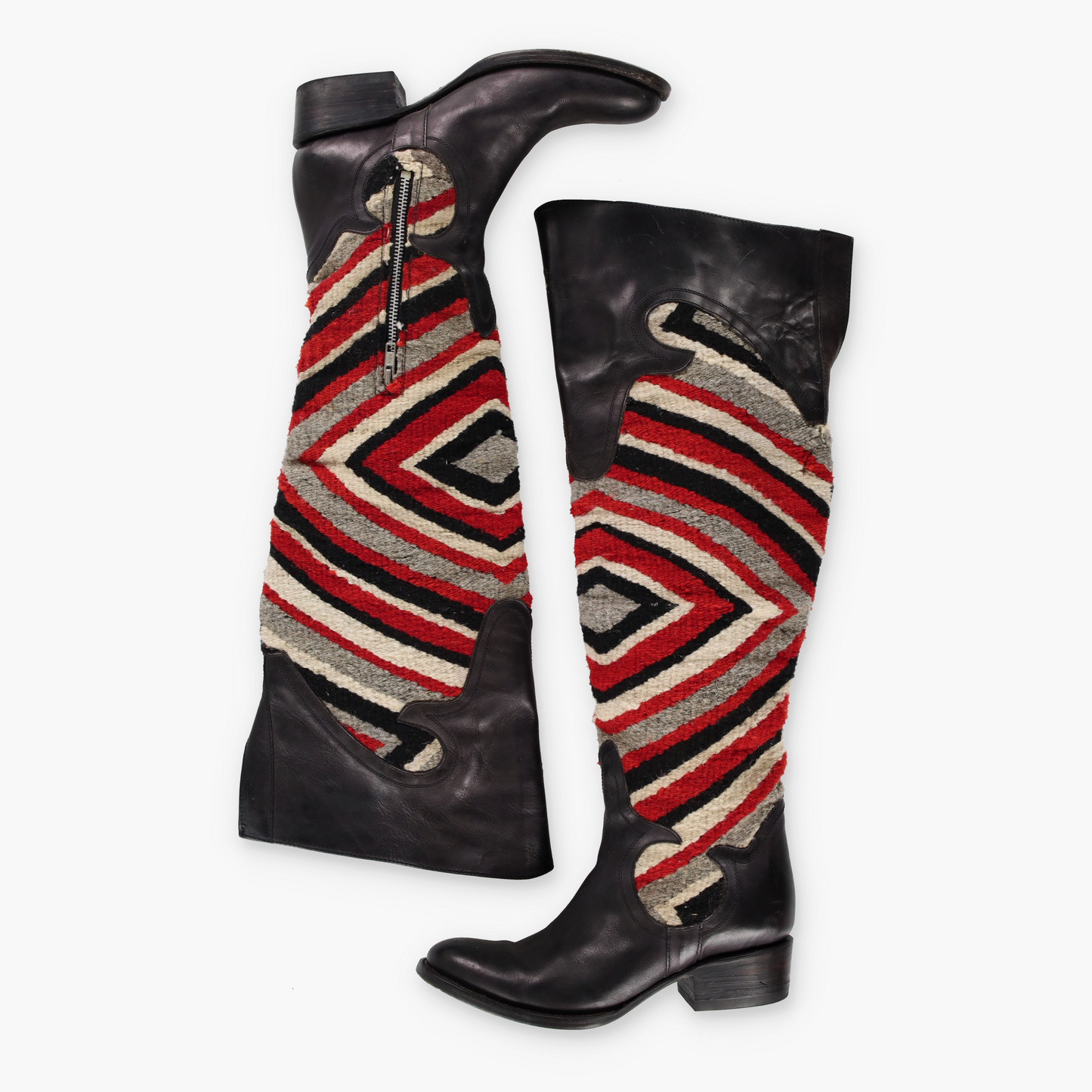 FREEBIRD BY STEVEN 'Cabal' Quilted Blanket & Leather Boots (39)