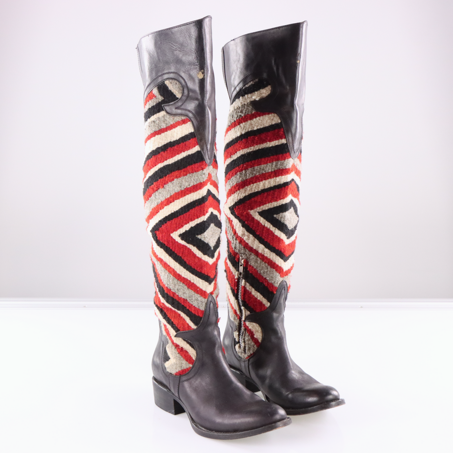 FREEBIRD BY STEVEN 'Cabal' Quilted Blanket & Leather Boots (39)