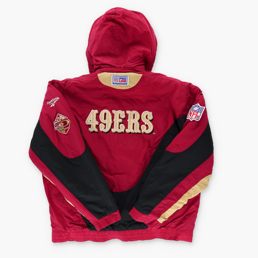 1996 REEBOK San Francisco 49ers 50th Anniversary Korean Made NFL Puffer Jacket (XL)
