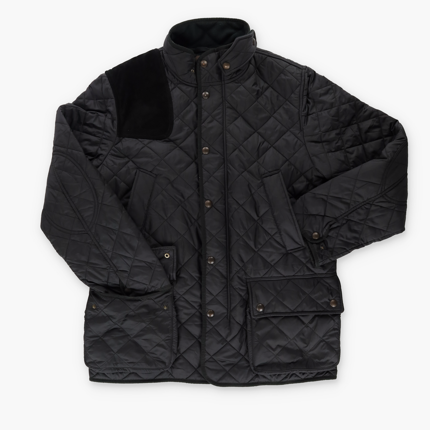 RALPH LAUREN POLO Hunting Quilted & Suede Black Puffer Jacket (L)