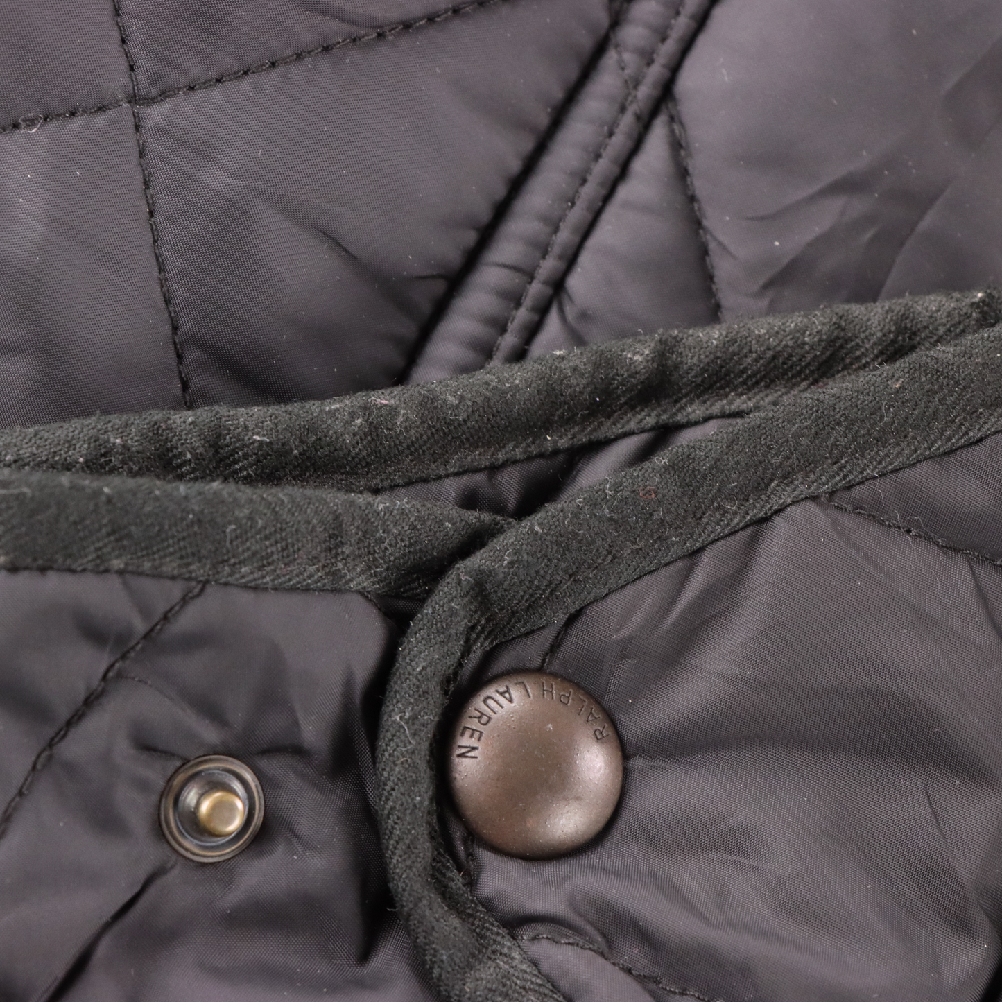 RALPH LAUREN POLO Hunting Quilted & Suede Black Puffer Jacket (L)