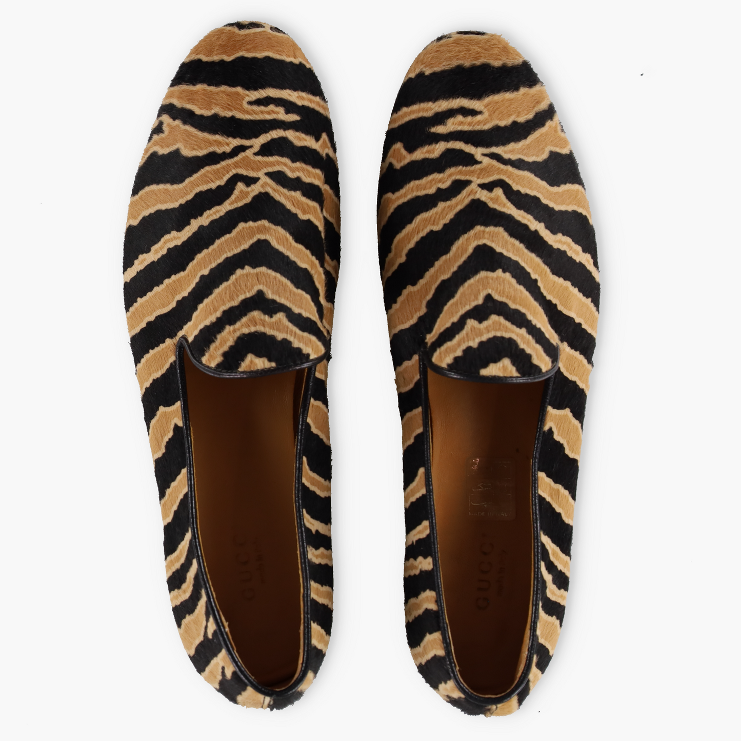 GUCCI Zebra Print Pony Hair Italy Made Loafers (38)