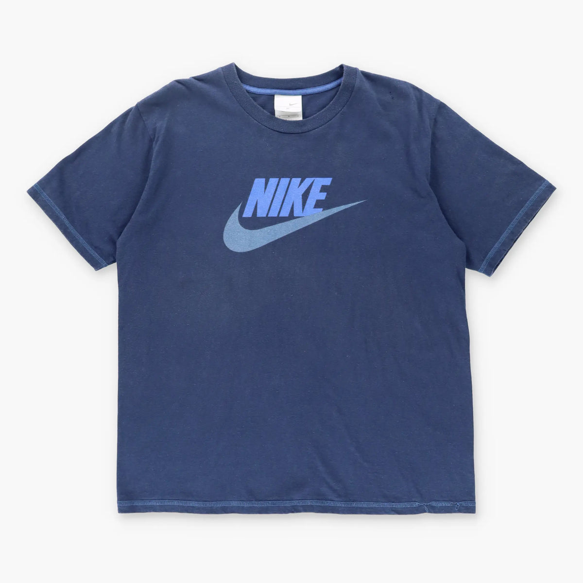 NIKE Y2K Blue Toned Centre Swoosh Logo T-Shirt (M) - Vintage Sole Melbourne