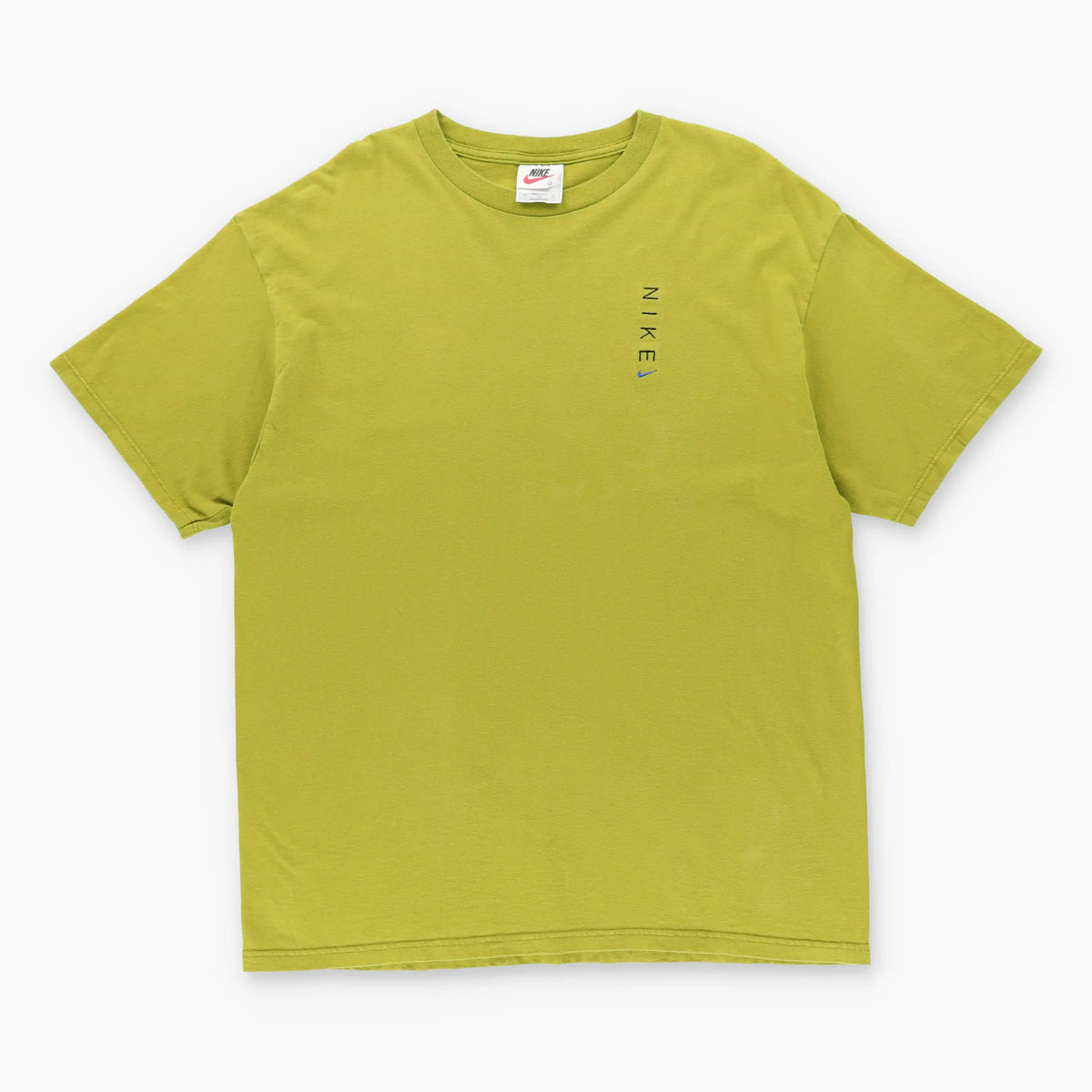 NIKE Embroidered Spell Out Logo Olive Green USA Made T-Shirt (XL) - Vintage Sole Melbourne