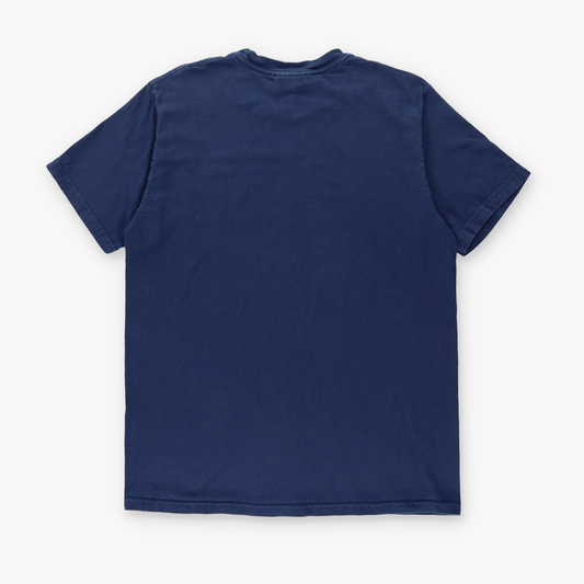 NIKE Navy Blue Embroidered Swoosh Logo Tee USA Made (M)