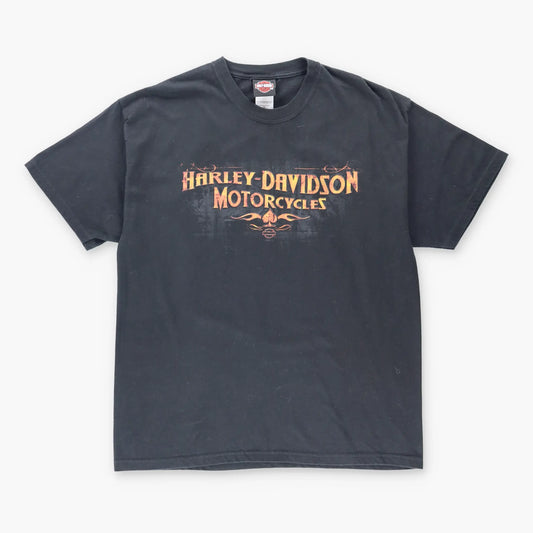 Vintage HARLEY DAVIDSON California Beach Destination Black USA Made Motorcycle T-Shirt (XL) Vintage Sole Melbourne