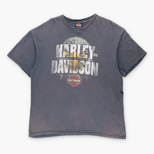 Vintage HARLEY DAVIDSON 'Steel Horse' Eagle Faded Grey Motorcycle T-Shirt (XL) Vintage Sole Melbourne