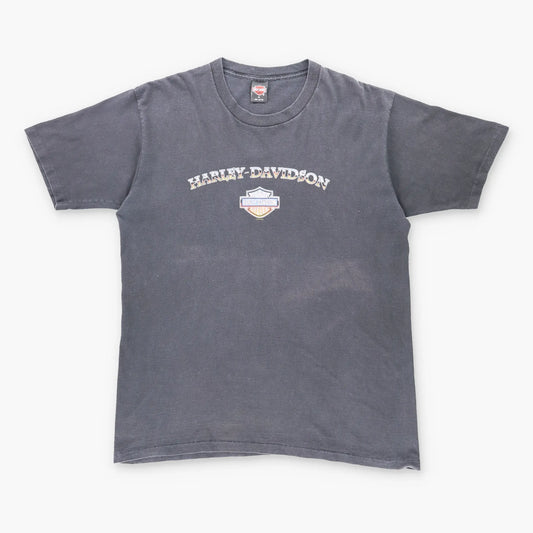 Vintage 1996 HARLEY DAVIDSON 'Salt Lake City' Utah Eagle Single Stitch USA Made Black T-Shirt (XL)