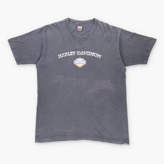 Vintage 1996 HARLEY DAVIDSON 'Salt Lake City' Utah Eagle Single Stitch USA Made Black T-Shirt (XL) Vintage Sole Melbourne