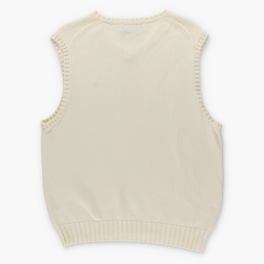 Vintage RALPH LAUREN Embroidered Cream & Navy Vest (L-XL) Vintage Sole Melbourne