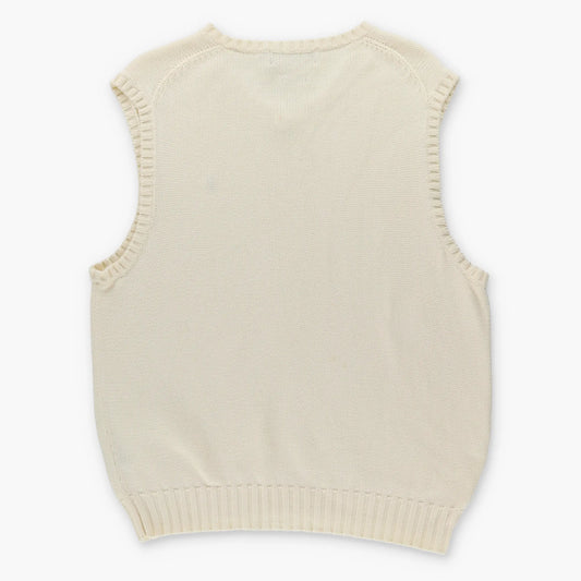 Vintage RALPH LAUREN Embroidered Cream & Navy Vest (L-XL) Vintage Sole Melbourne