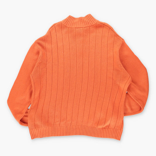 Vintage SOUTH POLE Y2K Stripe Quarter Zip Orange Knitted Sweatshirt (XL) Vintage Sole Melbourne