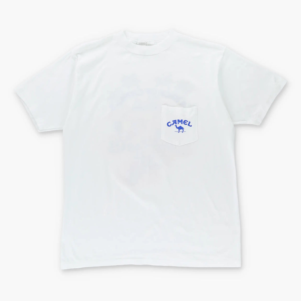Vintage CAMEL "A Pack of Camels" Cigarettes Single Stitch 50/50 White & Blue Pocket T-Shirt (XL) Vintage Sole Melbourne