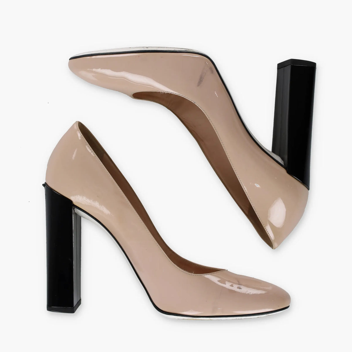 FENDI 'Eloise' Patent Pale Pink Italy Made Round Toe Pump Heels (39) Vintage Sole Melbourne