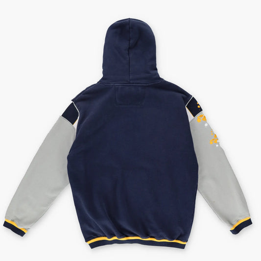 ECKO UNLIMITED Grey & Navy Embroidered Splatter Hooded Sweatshirt (M-L) Vintage Sole Melbourne