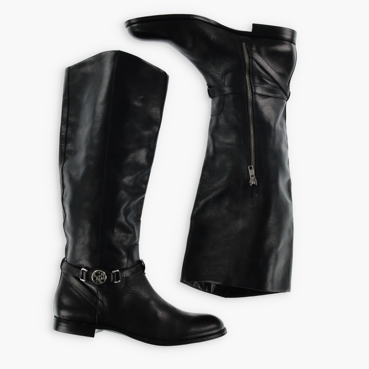 COACH Mysie Black Knee High Leather Riding Boots (11)
