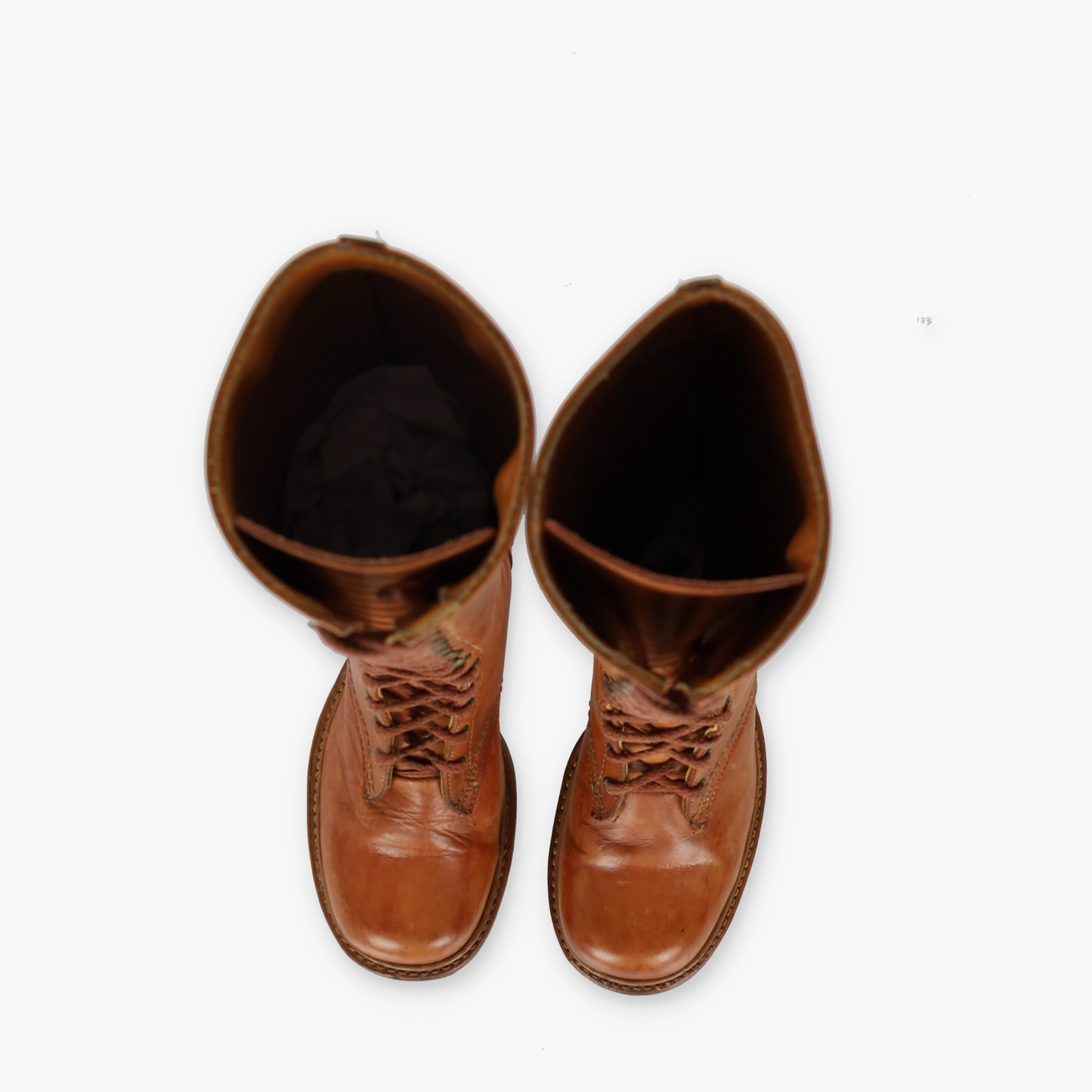 BORT CARLETON 70s 'USA Made' Vintage Lace Up Brown Leather Boots (9)