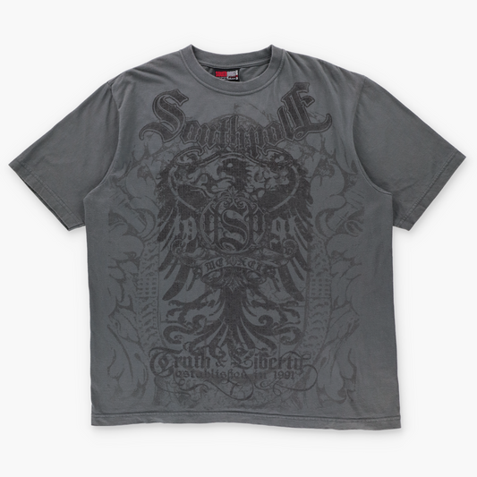 SOUTHPOLE Black & Grey Y2K Glitter "Truth & Liberty" T-Shirt (XL-XXL)