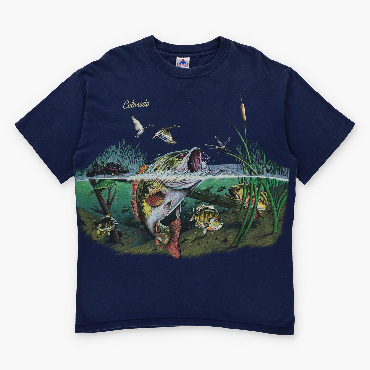 Trout Fishing USA Made "Colorado" Blue Double Sided T-Shirt (L)