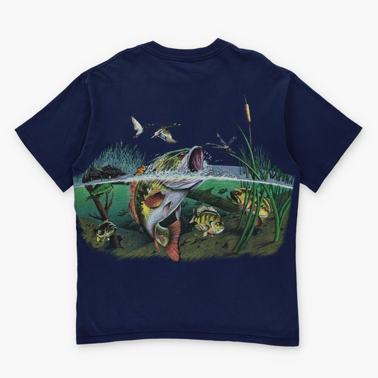 Trout Fishing USA Made "Colorado" Blue Double Sided T-Shirt (L)