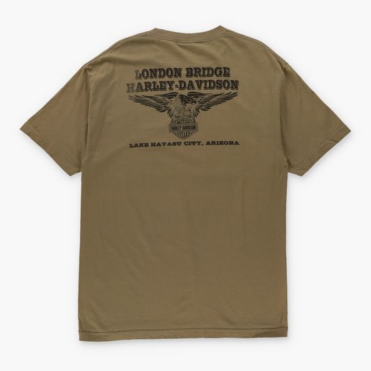HARLEY DAVIDSON "World Class Motorcycles" Arizona Light Brown T-Shirt (L TALL)
