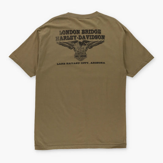 HARLEY DAVIDSON "World Class Motorcycles" Arizona Light Brown T-Shirt (L TALL) - Vintage Sole Melbourne