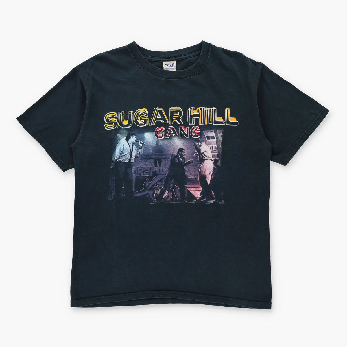 Sugarhill Gang "I Said A Hip Hop!" Double Sided ANVIL Rap Tee (M) - Vintage Sole Melbourne