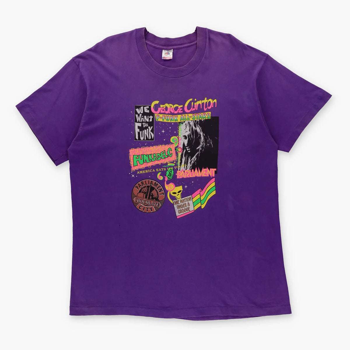 George Clinton P-Funk All-Stars Tour 1993 Single Stitch Purple Tee USA Made (XL) - Vintage Sole Melbourne