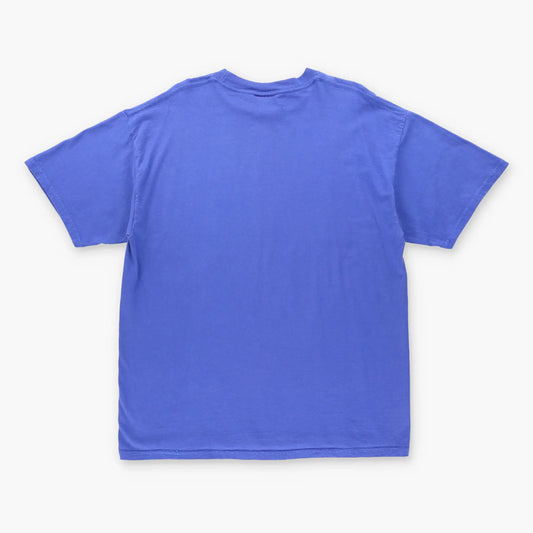 Vintage NIKE Swoosh 'Practice Jersey' Spray Paint White & Navy T-Shirt (XL)
