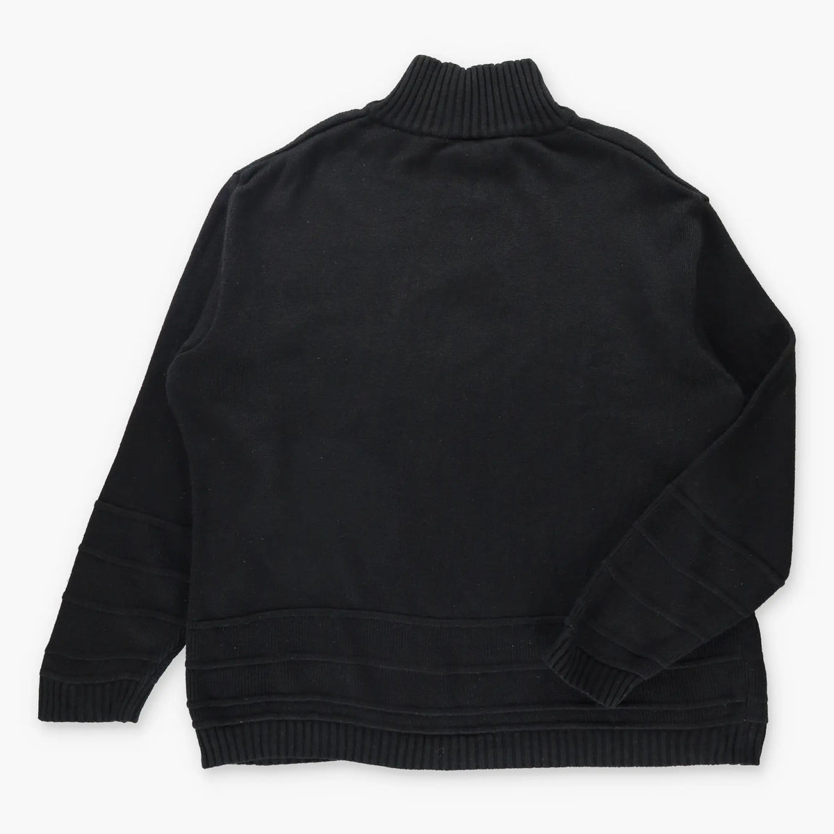Vintage SOUTHPOLE Embroidered Face 1/4 Zip Y2K Style Black Knit Sweater (XXL) Vintage Sole Melbourne