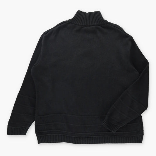 Vintage SOUTHPOLE Embroidered Face 1/4 Zip Y2K Style Black Knit Sweater (XXL) Vintage Sole Melbourne