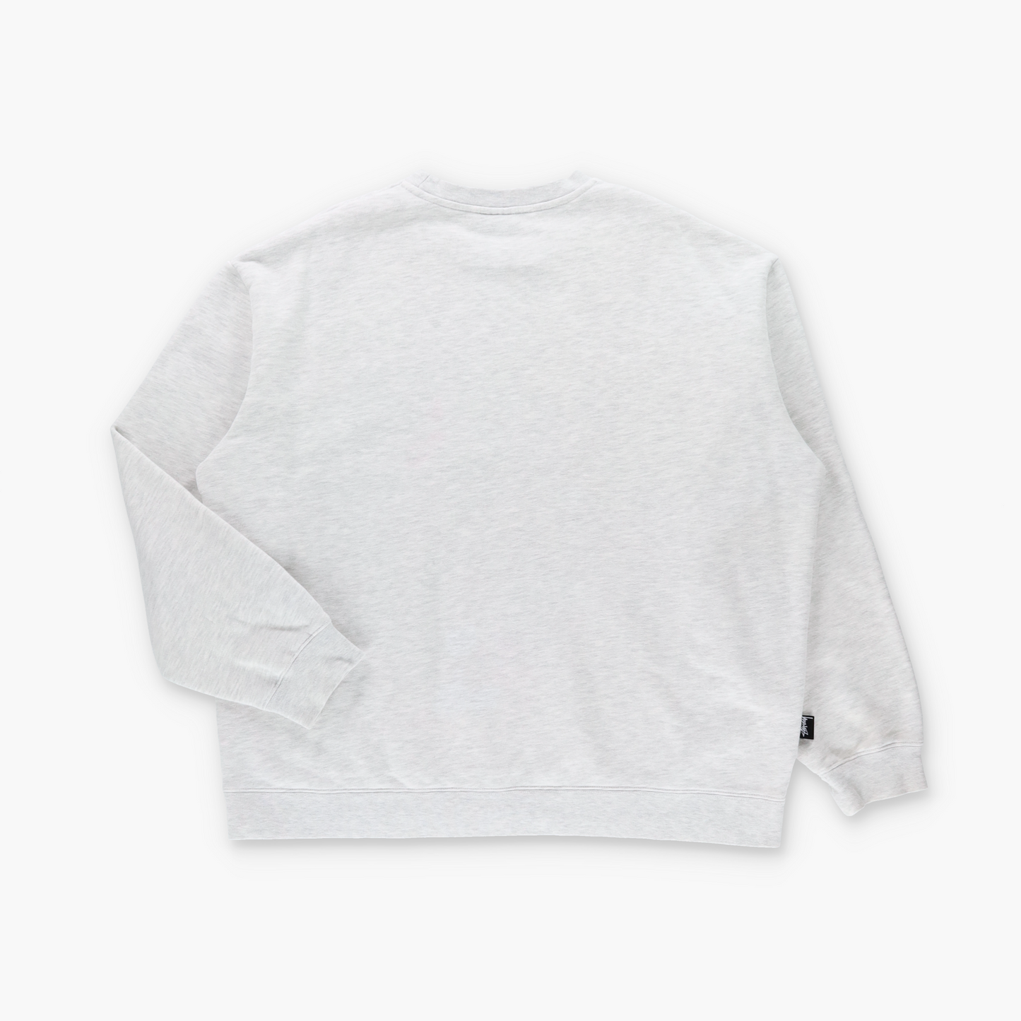 STUSSY Light Heather Grey & Blue Embroidered Logo Sweatshirt (L)
