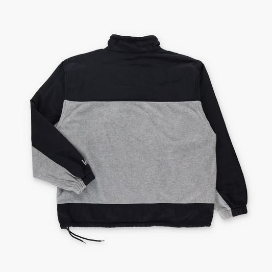 Oakland Raiders NFL 1/4 Zip LEE SPORTS Grey & Black Fleece Panel Sweatshirt (L)