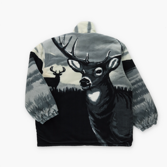 Grey Field Deer All Over CW CLASSICS Fleece Jacket (L)