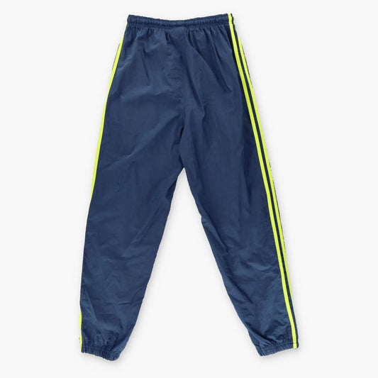 ADIDAS Embroidered Logo Navy & Fluro Yellow Track Pants (XS-S) Vintage Sole Melbourne