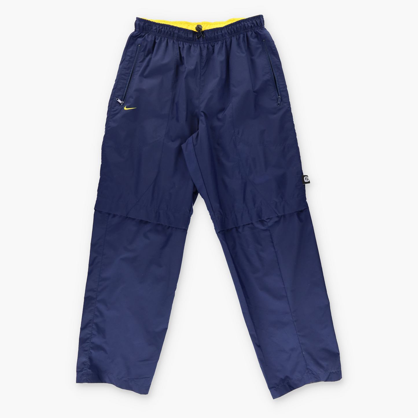 NIKE Embroidered Logo Navy & Yellow Track Pants (M-L)
