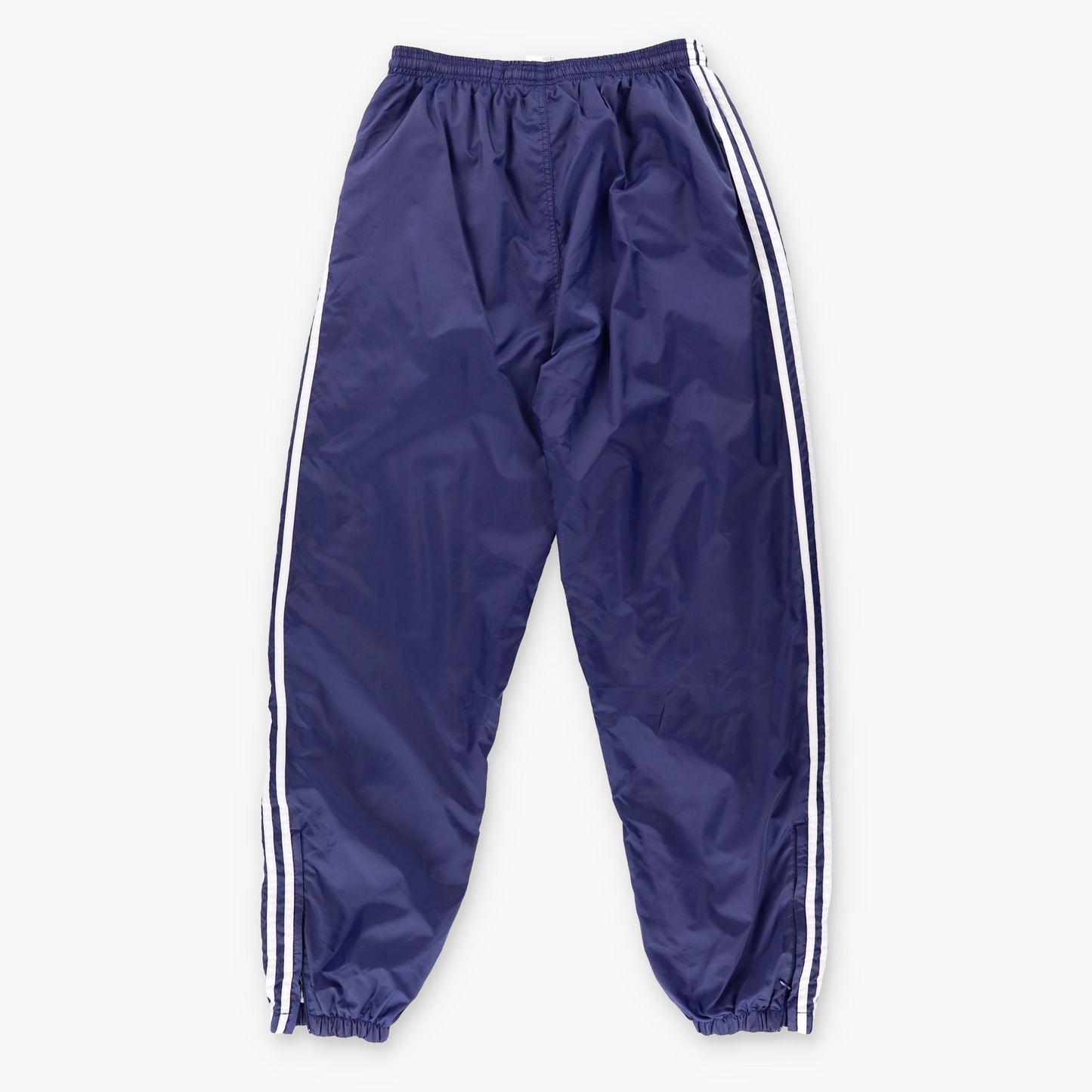 ADIDAS Embroidered Logo 3 Stripe Navy & White Track Pants (M)